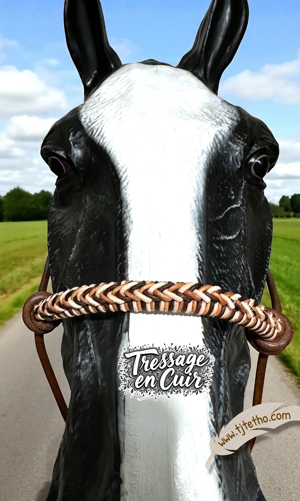 Licol en cuir ND à anneau