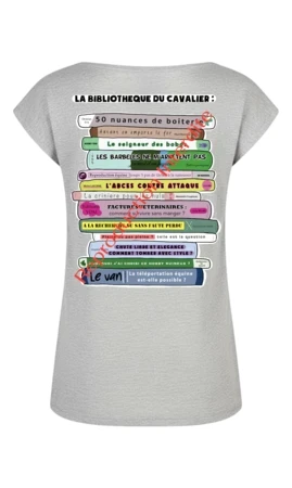 T-shirt B: La bibliothèque du cavalier !
