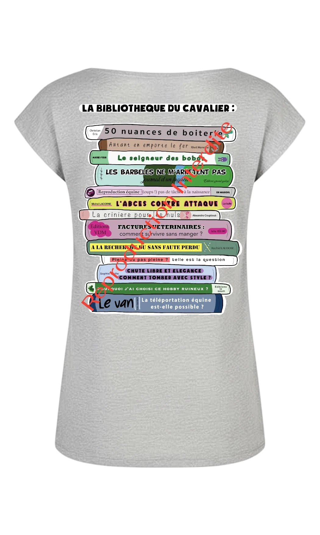 T-shirt B: La bibliothèque du cavalier !