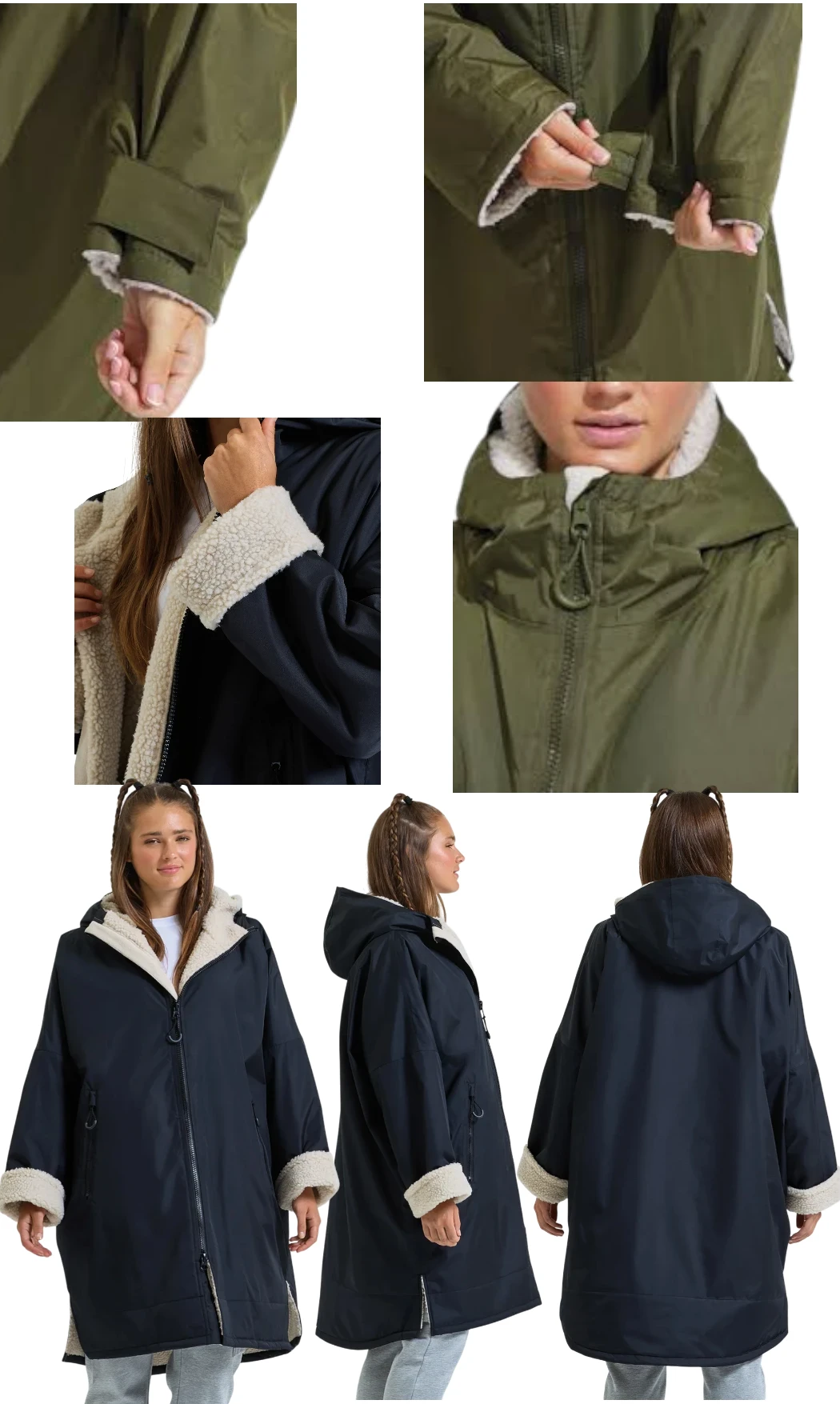 Manteau d’écurie imper. doublé sherpa AD